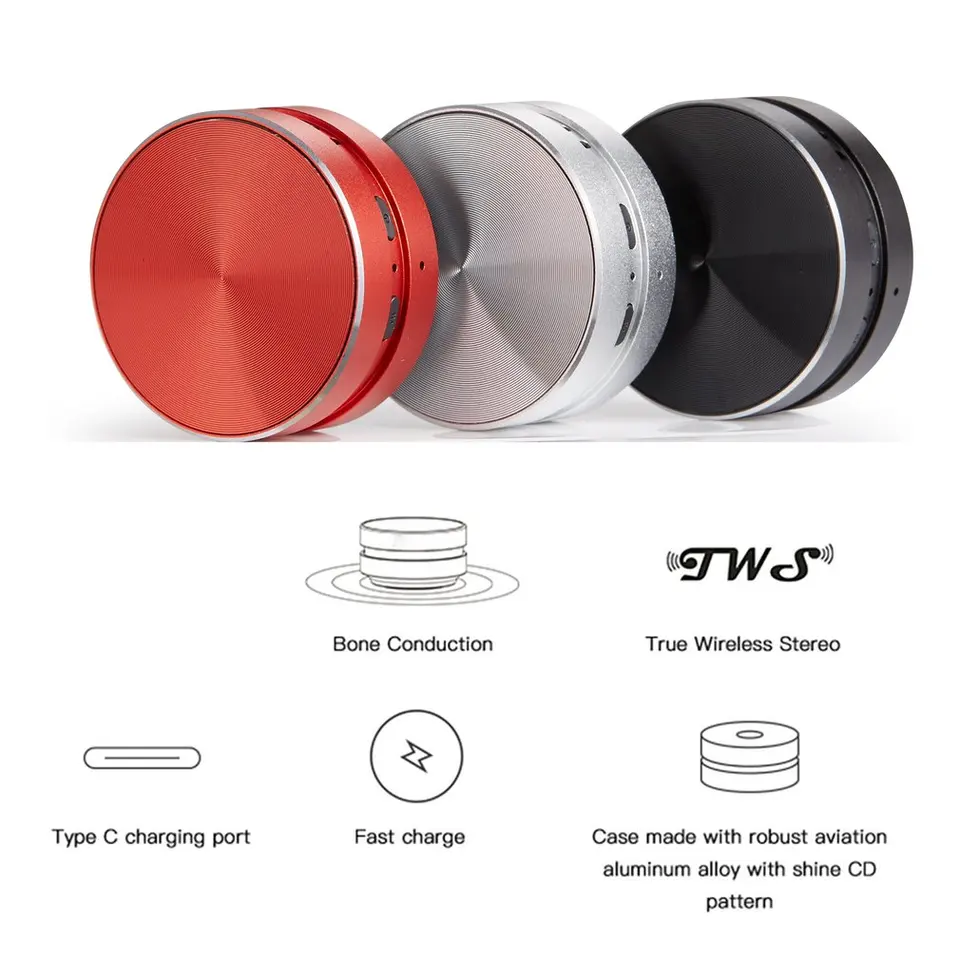 2024 HOT BONE VIDUCIE VRÁDANIE MINI Bluetooth TWS Wireless Stereofónne duálne zvukové kanály Zvukový box Hisbbird Reproduktor s FM Radio