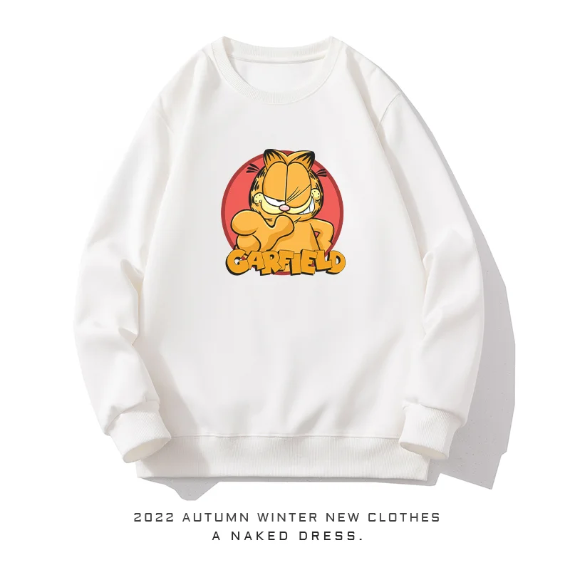 2024 HOT GARFIELD TLAČKA HOWIE Pánske jeseň a zimný okrúhly krk Americká módna značka Boy's Autumn Pure Cotton Hoodie
