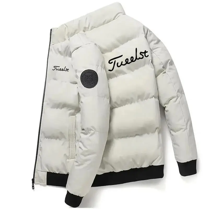 2024 Hustí muži nové teplé parky zimné zimné príležitostné mužské coats golf golf značka Male Windbreak bavlnená palkovaná bunda