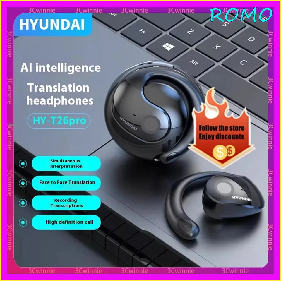 2024 Hyundai Hy-T26 Pro Earphones Bluetooth 5.4 Uši Ultra Hardware 24h dlhá batéria Hifi Zvuk kvalita vlastného života Vlastné slúchadlá