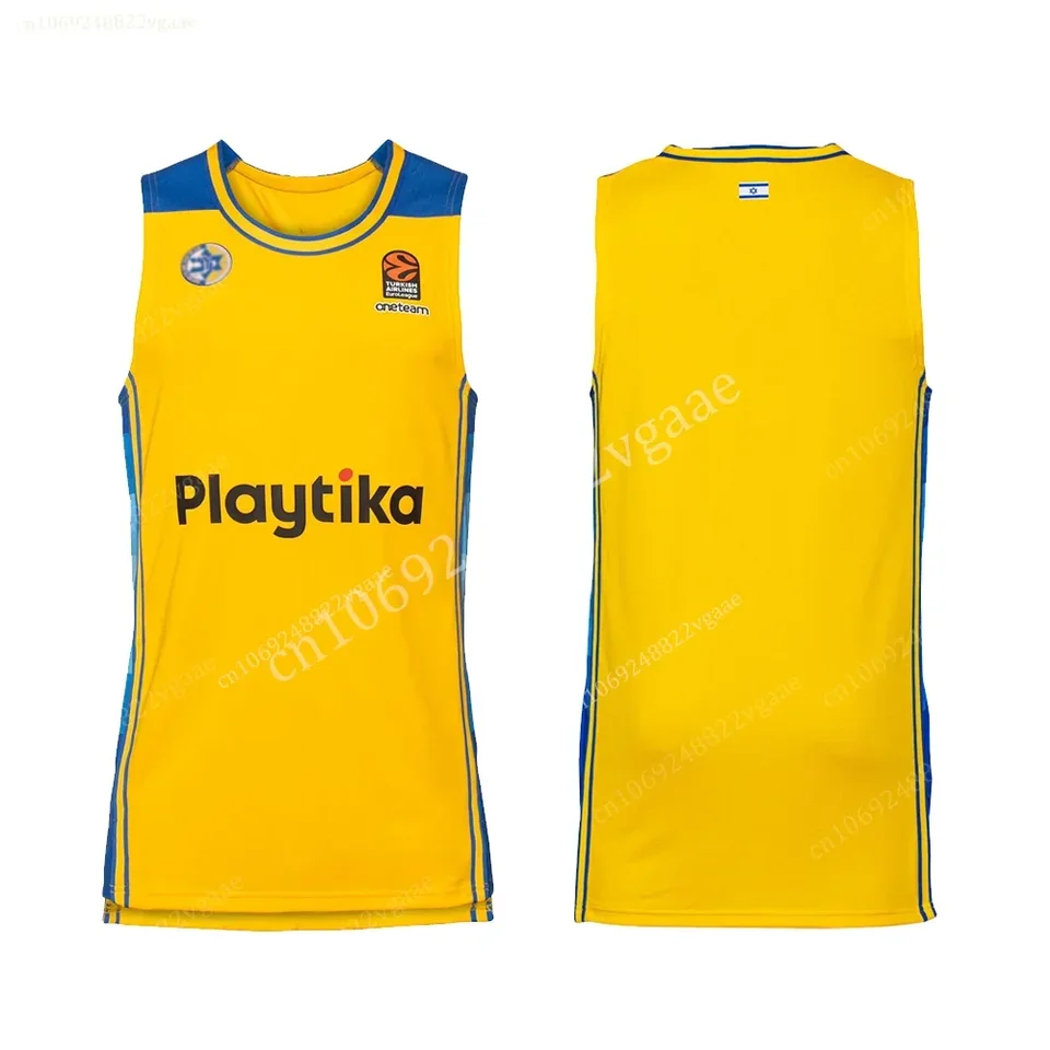 2024 Izraelský basketbalový dres pre mužov Tank Top Boys T košeľa 23/24 detí Detské výcvik Uniforma Národný tím Maccabi Tel Aviv