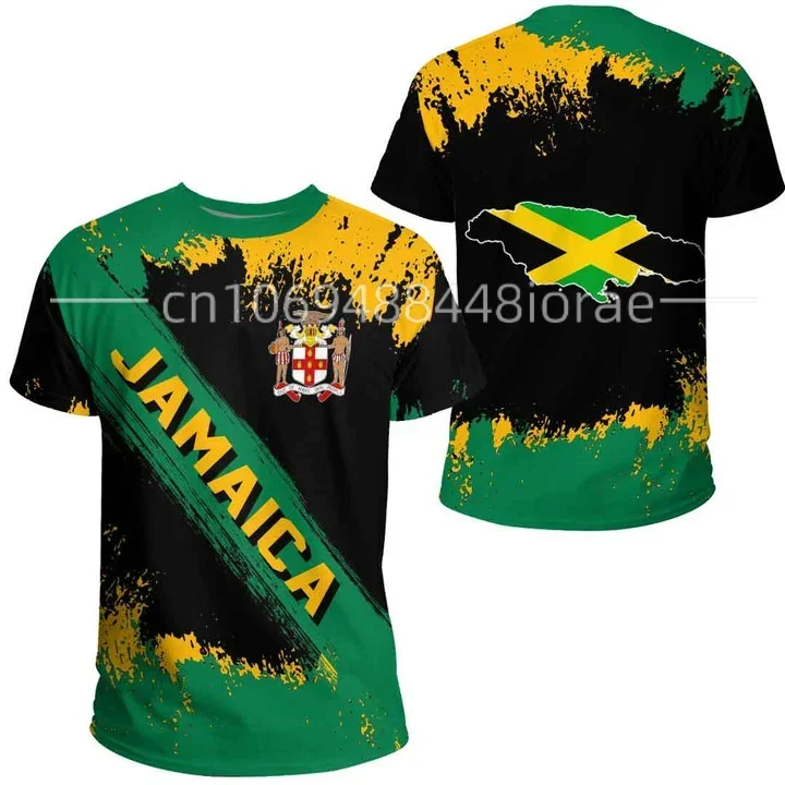 2024 Jamajka Lion Emblem Summer New Fashion 3D Print Tops Tee Tshirt Men Dám
