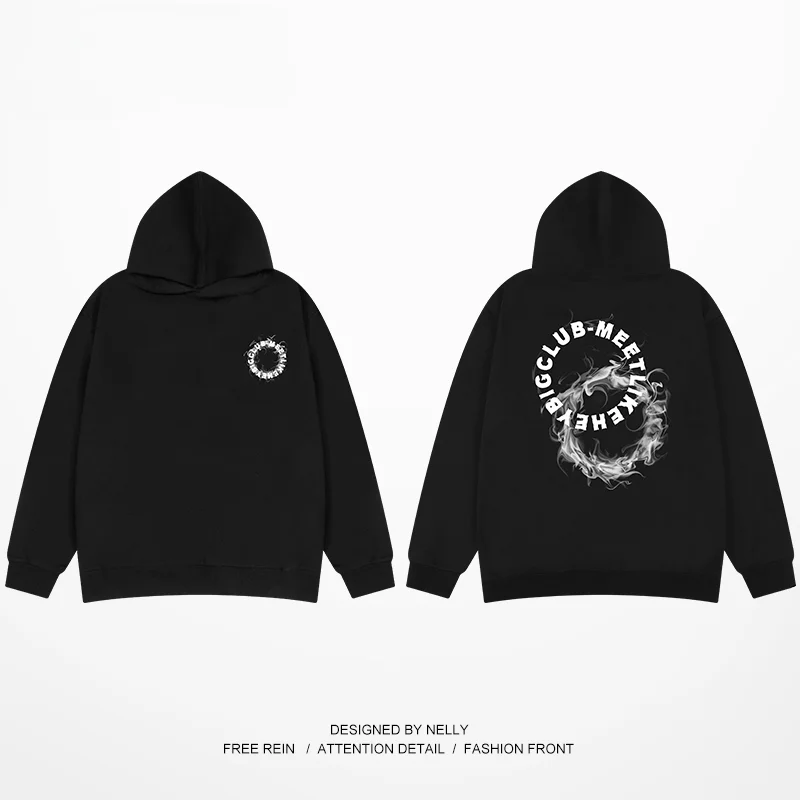 2024 jar a jeseň nových detských kapucňových mikín Street Trend Hiphop Tlačte mládežnícky bavlnený pullover hiphop top odev