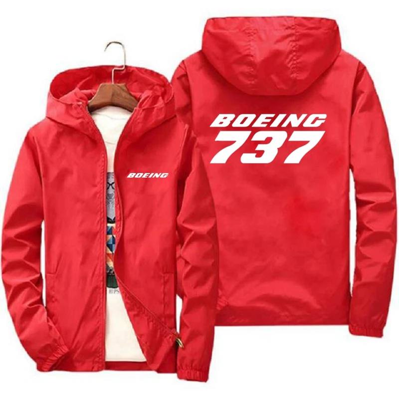 2024 Jarná a jesenná kapucňa s kapucňou Loose Loose bunda mladý pánsky tenký kabát Leisure Boeing 737 Outdoor Sports Anti-Howling
