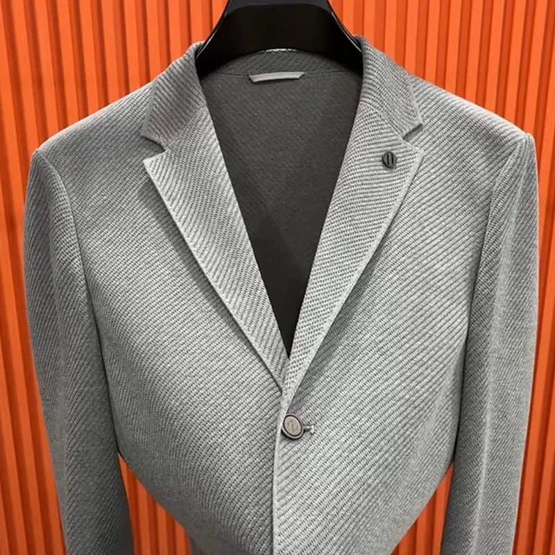 2024 jarné pánske ľahké luxusné pletené obleky Bunkar Business Casy Temperament všestranný módny trend Streetwear Men Obliekanie