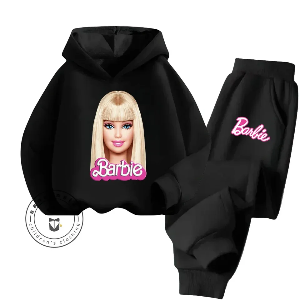 2024 Kawaii Barbie Outfits Kompletné súpravy pre veky 3-14 detí Roztomilé karikatúry výtlačky Ideálne pre neformálne pouličné jarné utumpové moke