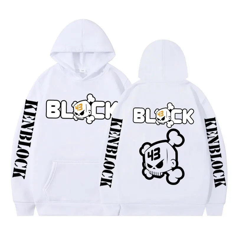 2024 Ken Block 43 Pánske kapucňa Skulovanie loga Grafické gotické odevy Unisex Autumn/zimná estetická mikina nadmerne veľkých párov Ho
