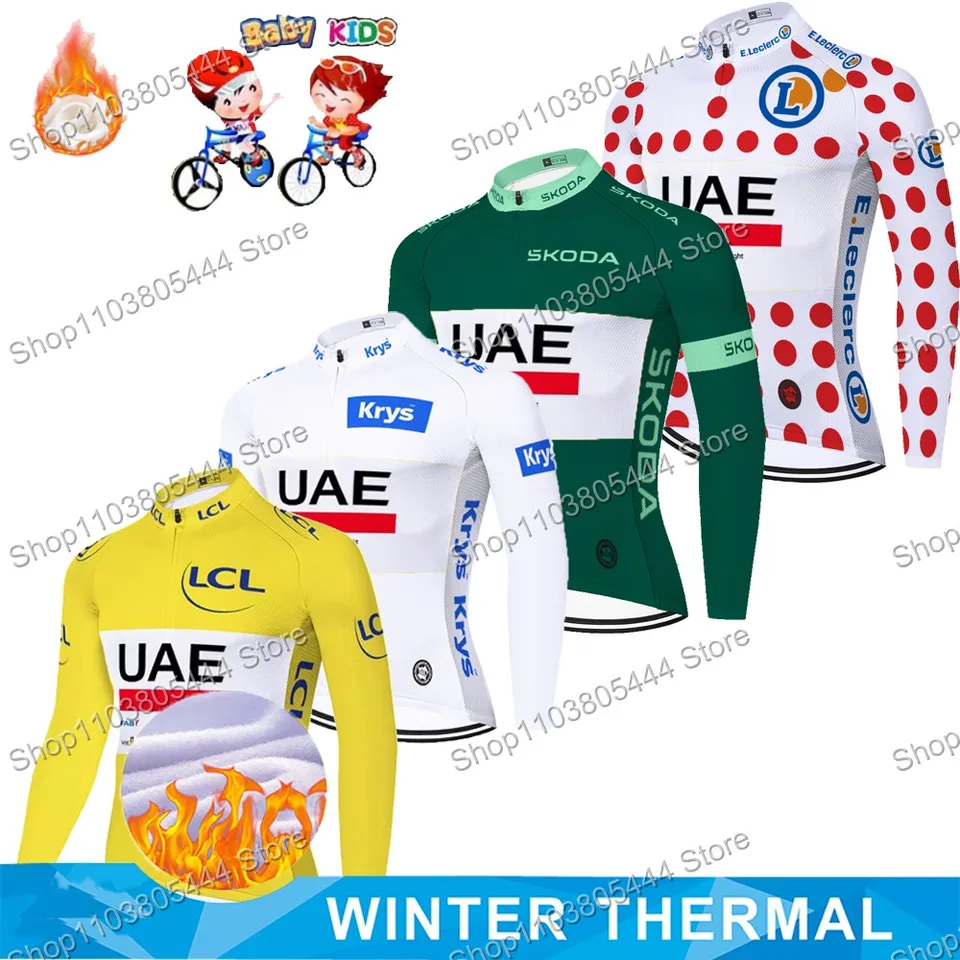 2024 KIDS SAE Team France Tour Cycling Jersey Zimné s dlhým rukávom Boy Cycling Clothing Children Bicykel Top Bicykel bunda MTB