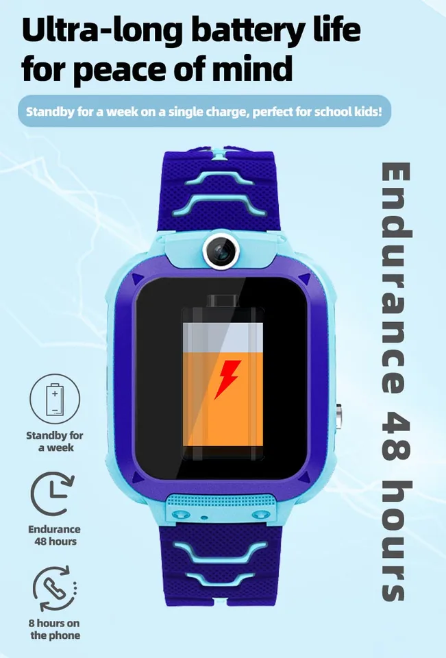 2024 Kids Smart Watch Q12 GPS hodinky SOS Tracker Detské telefónne hodinky IP67 nepremokavé 2G SIM Card Boys Dievčatá Detské deti Pozeráte darček