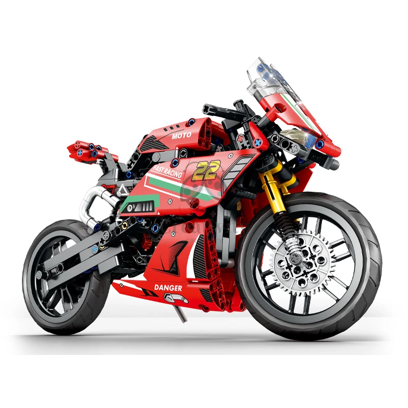 2024 Klasika Motorbike Building Model Blocks Moto City Racer Bricks Hračky pre deti chlapcov deti Dospelé moc sety high-tech 470ks