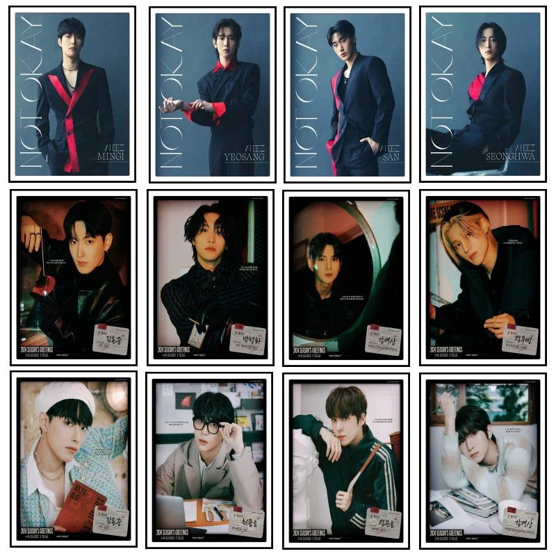 2024 KPOP Kórejskí chlapci Ateez plagát K-pop Art výtlačky maľba nástenná obrázok pre obývaciu spálň