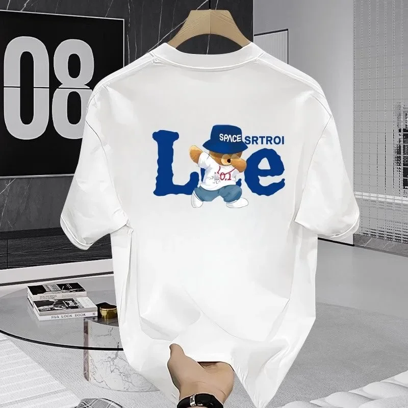 2024 letná európska a americká módna značka Pure Tlated Men's and Women's Loose s krátkym rukávom okrúhle tričko s okrúhlym krkom