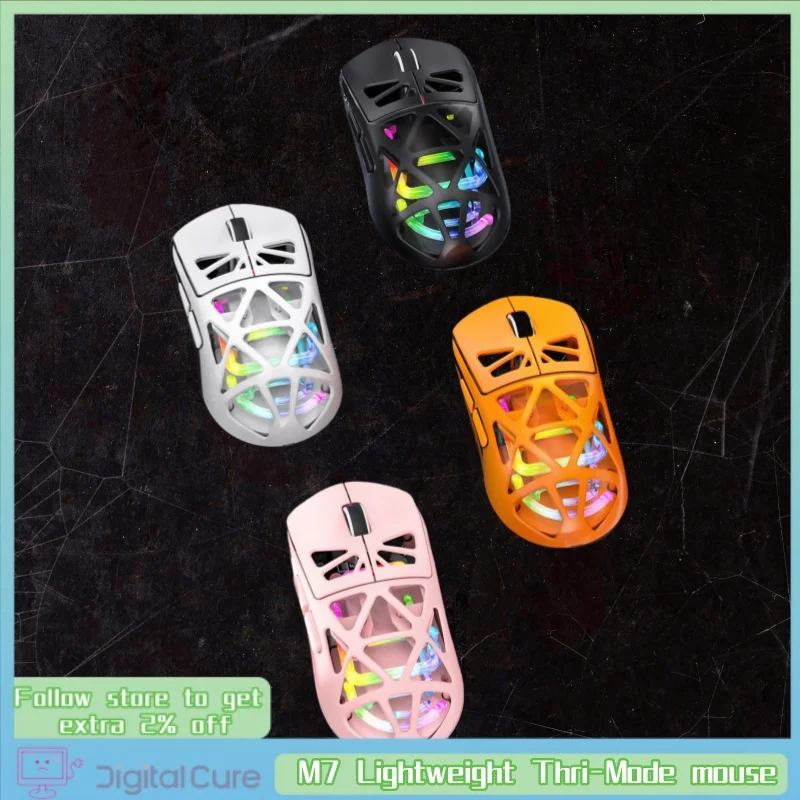 2024 M7 Ľahký režim Bluetooth 2,4G Wireless 3600DPI Nabíjanie RGB Office Game Videohra Mouse Computer Accessories