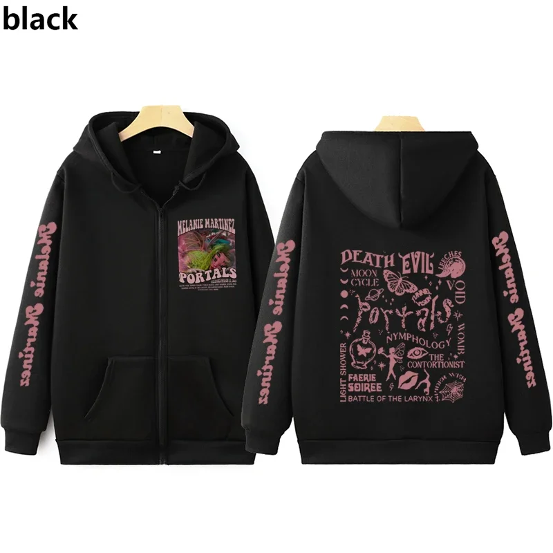 2024 Melanie Martinez Zip Hoodie Portals Hip Hoodie Y2K Príležitostná tlač s dlhým rukávom Unisex Streetwear Nadmerná mikina