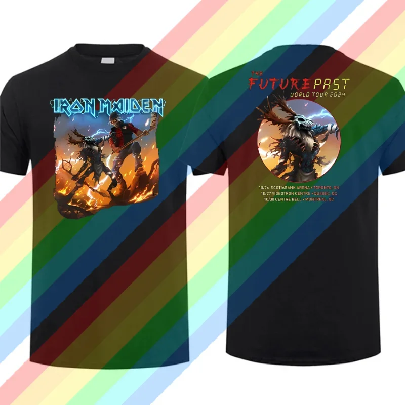2024 Men T tričko Príležitostné železo The Future Past 2024 Tour niekde cudzinec Maidens Tričko Grafické leto 100% bavlna Cool S-3xl