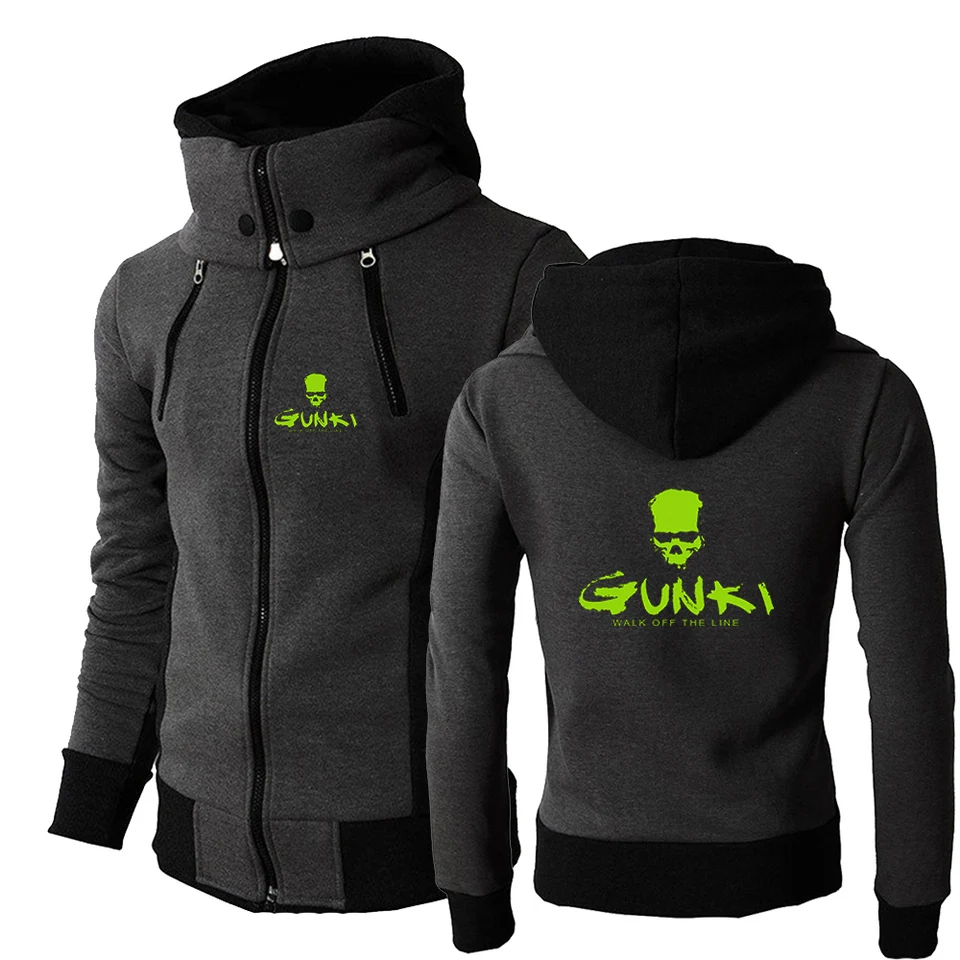 2024 Mens Spring Autumn najnovší najnovší Gunki Zipper Casper Coats Bomber Jacket Cont Collar Módne kapucňa samec Outwear Slim Fit Hoody