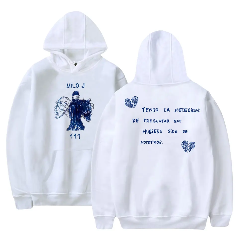 2024 Milo J Singer 111 Album Merch Hoodie Unisex s dlhým rukávom Streetwear Dámske ženy Men s kapucňou hip hop oblečenie