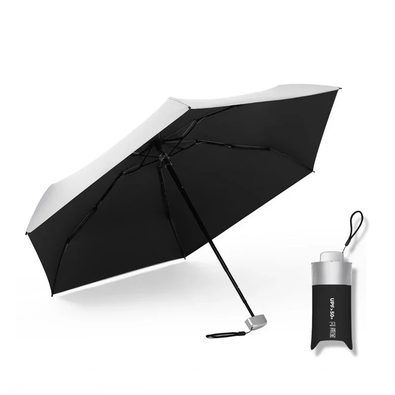 2024 Mini dáždnik prenosný UV Sunshade dáždnik plochý opaľovací krém 5 -násobný dáždnik
