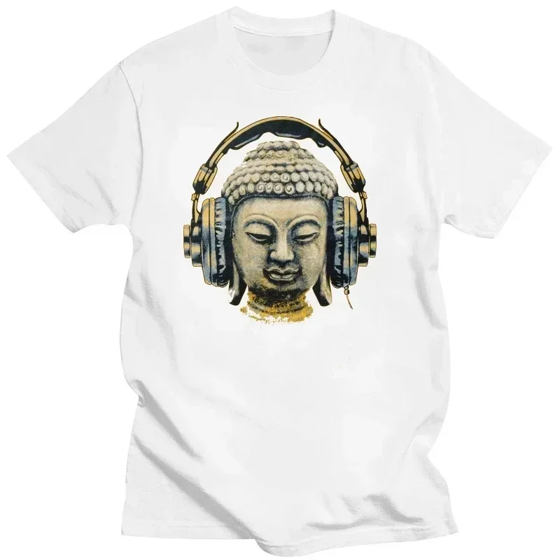 2024 mužov Tričko Tričko Trance Goa Techno Hip Hop Tee Hip Hop Men Tshirt Rock Unisex Tops Fashion Dj Buddha slúchadlá hudobný klub Funny