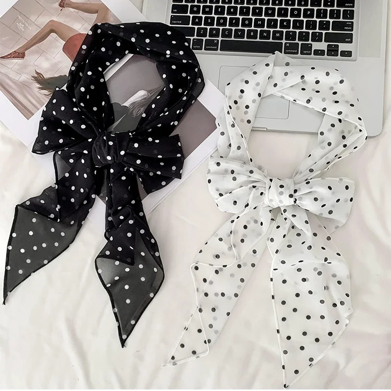 2024 módne tlačené dot Dot šifónové hidžábové šatky Ženy šál Lady Bandanas plážové uteráky Summer moslimský závoj závoj ženský faulard