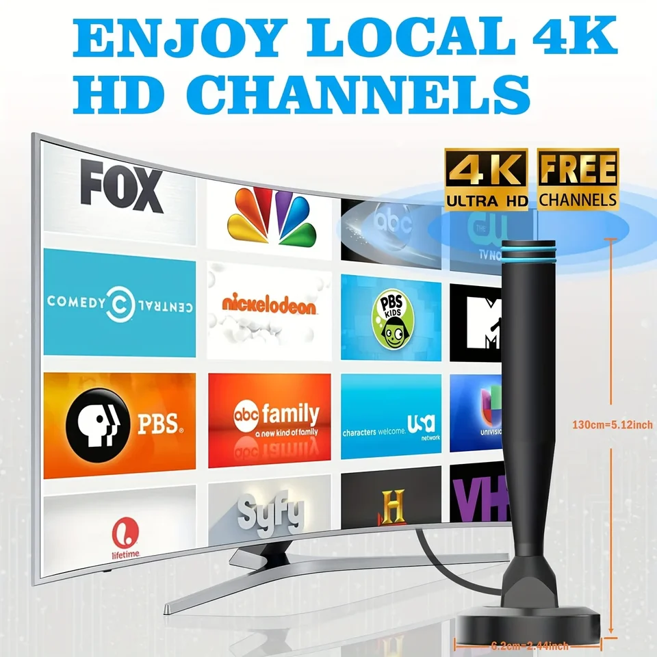 2024 najnovšie digitálne HDTV anténa v interiéri outdoor so silnou magnetickou základňou, recepcia antény TV Digital HD Indoor