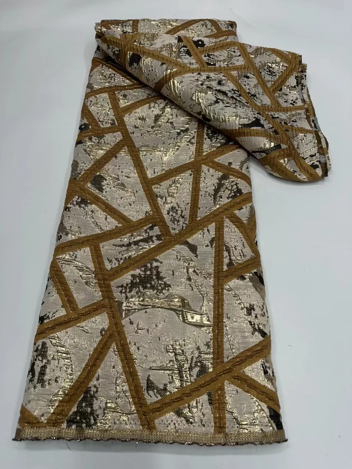 2024 Najnovšie francúzske brokátové čipky Vysoko kvalitné africké čipkované tkanina Jacquard Tkanina pre svadobné šitie NCW5912
