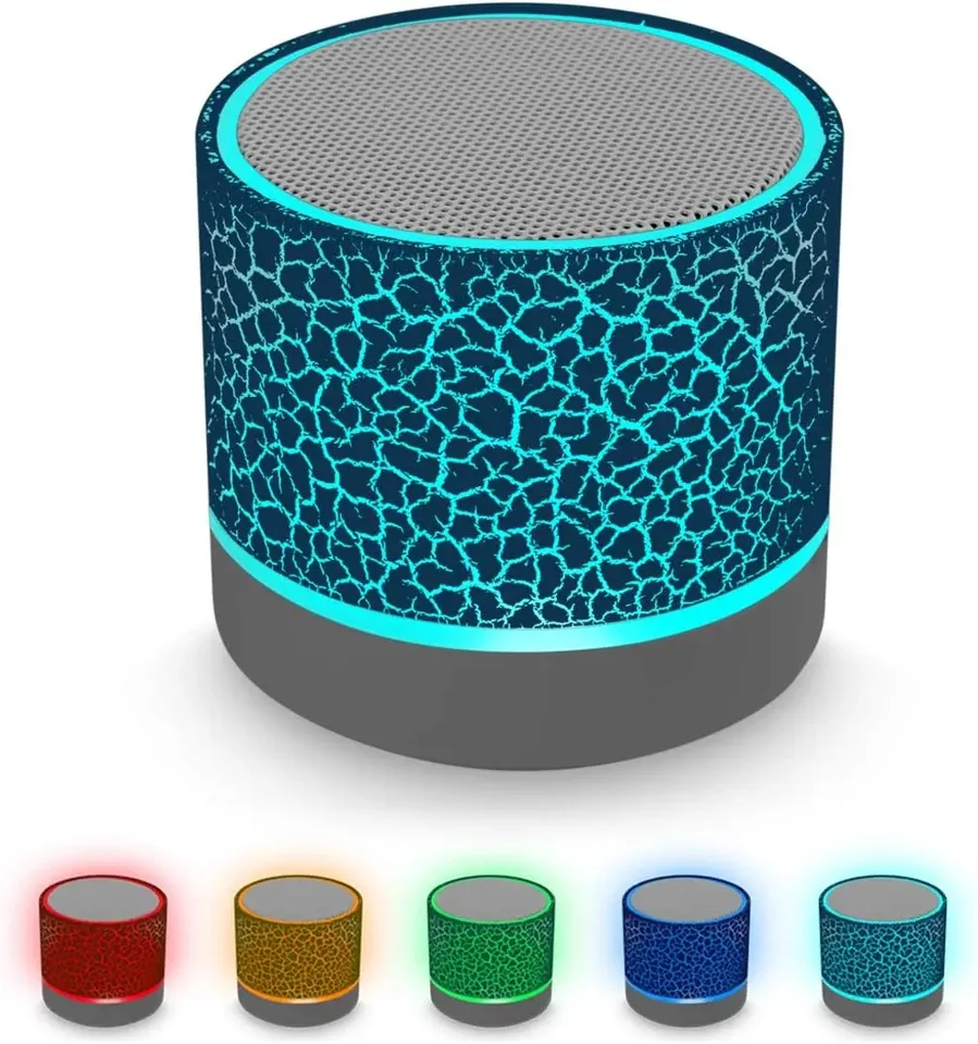 2024 Najnovšie nové Mini Crack Bluetooth Audio Audio prenosný doplnok Subwoofer Sound LED Light Light Darček bezdrôtového reproduktora