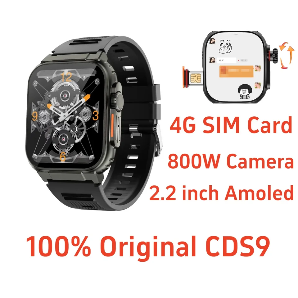 2024 New Android Smart Watch 4G S9 Ultra s 800W fotoaparátom 448*528 AMOLED GPS WiFi Google Play Store PK Hello 3+ W66+ Smartwatch