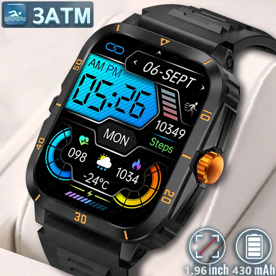 2024 New Bluetooth Call Smart Watch Men 3ATM nepremokavé vnútorné plávanie Športové hodinky