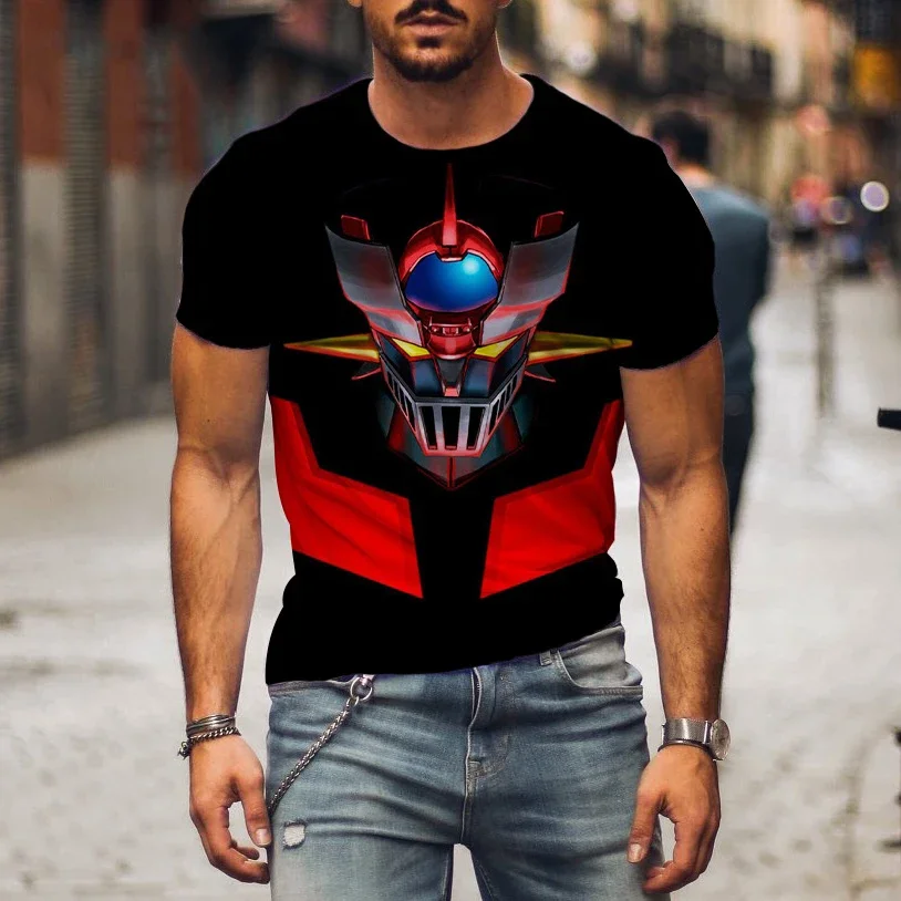2024 New Mazinger Z Príležitostné módne tričko Anime robot 3D tlačené pánske a dámske Y2K krátke rukávy tričko Fashion Street Clot Clot
