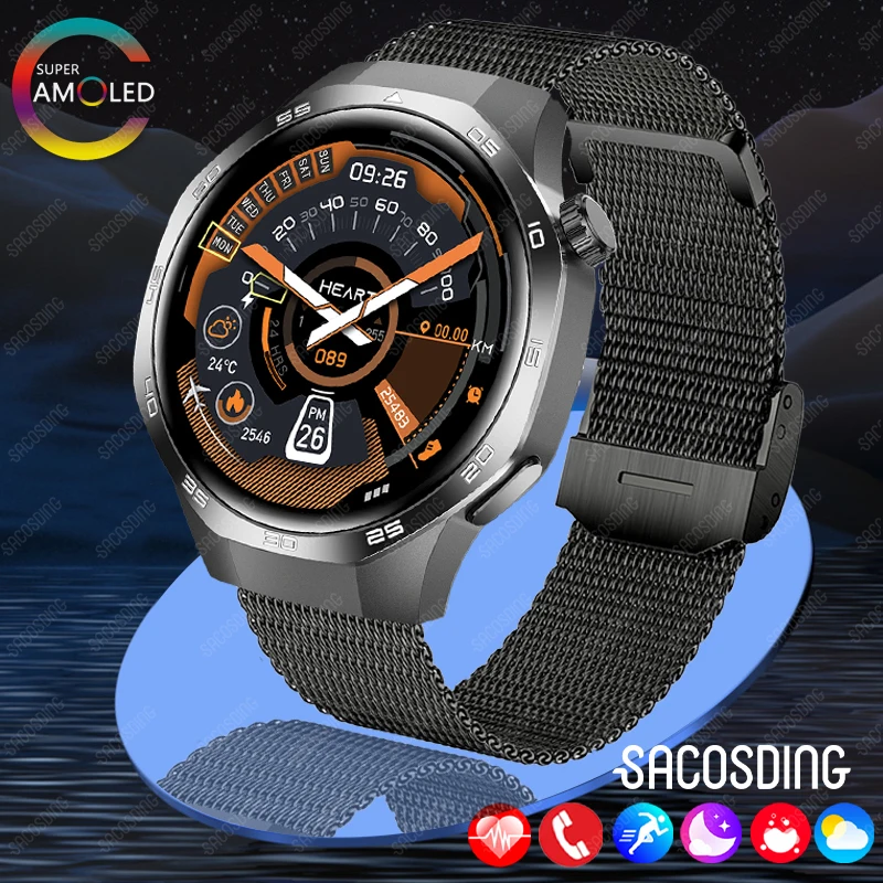 2024 New SmartWatch 1,53-palcový 360*360 s rozlíšením obrazovky Bluetooth Call SOS GPS Track and Fitness Health Monitorovanie pre Hauwei