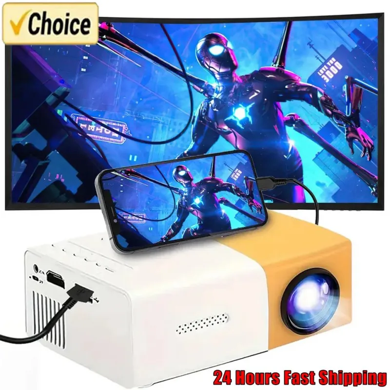 2024 New YG300 Mini LED projektor YG300 Inovovaná verzia 1000 Lumen 320x240p HDMI-kompatibilný USB Audio Home Media Player Beamer