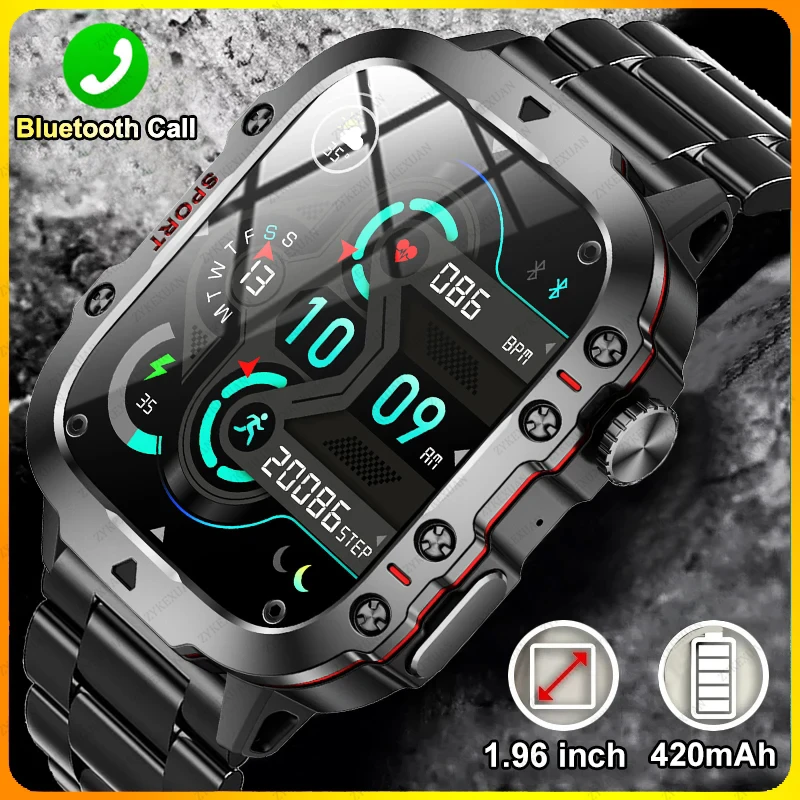 2024 NOVINKA Full Touch Smart Watch Men pre Android Xiaomi Krvný tlak kyslíka Fitness hodinky 5 ATM nepremokavé vojenské inteligentné hodinky