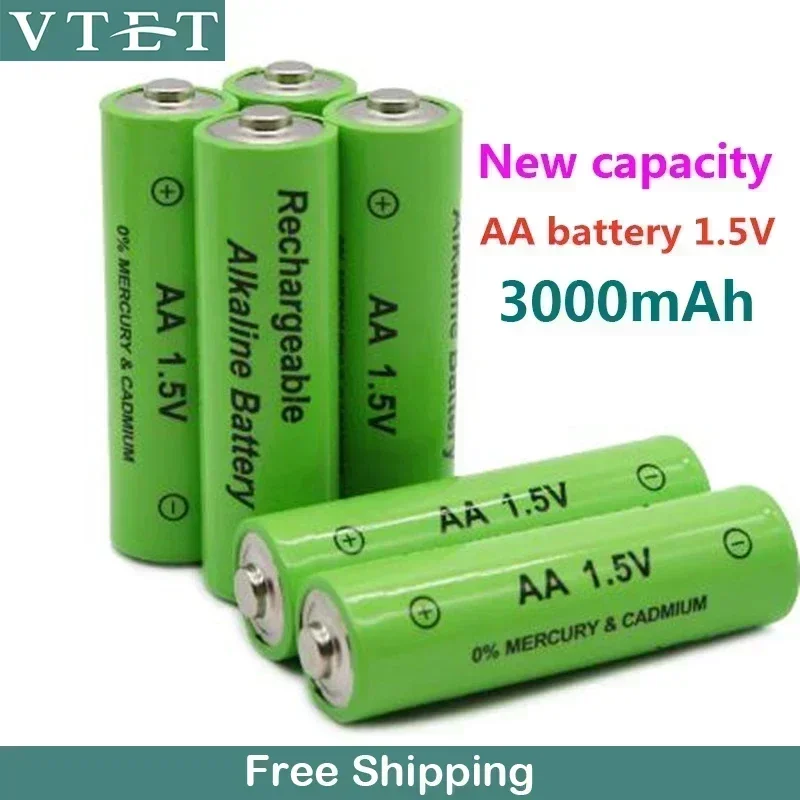 2024 Nová batéria AA 3000 MAH Nabíjateľná batéria Ni-MH 1,5 V AA batéria pre hodiny, myši, počítače, hračky tak na hračkách