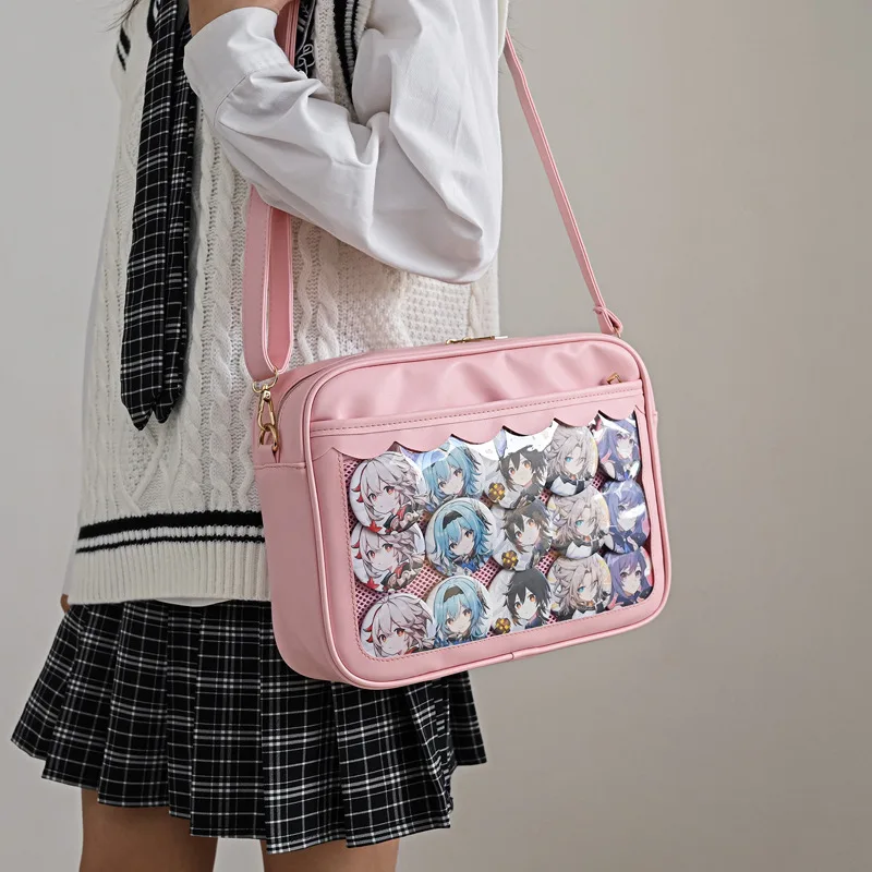 2024 Nová kawaii ita taška Ženy Transparentné messenger taška JK Sweet Ramer Bag Japanese Dievčatá a kabelka PVC vrecko PVC