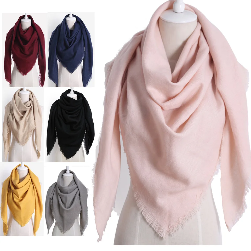 2024 Nová módna zimná zimná teplá trojuholníková šálka pre ženy Pashmina Shawl Cashmere Plaid Case Drave Drave šály šál Shotle