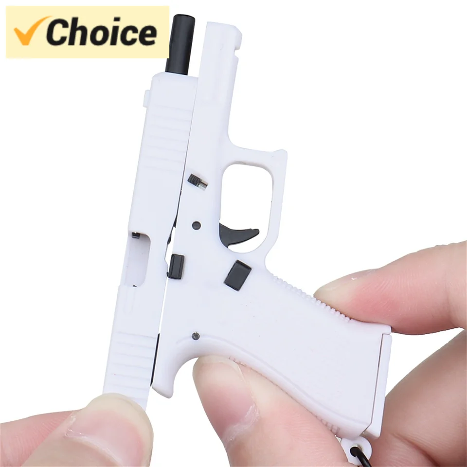 2024 Nová pištoľ v tvare Keychain Charm Realistic Model REALICTIBAL DEAKLIBILA ČASOVÝ ČASOV, Miniatúrny model pištole