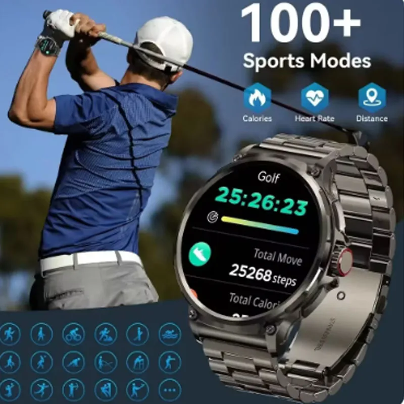 2024 Nové 1,85 palca HD Bluetooth Call Men Men Sports Fitness Tracker Srdce Monitor Smartwatch pre Nubia Redmagic 7 Proalalme X9 Pro
