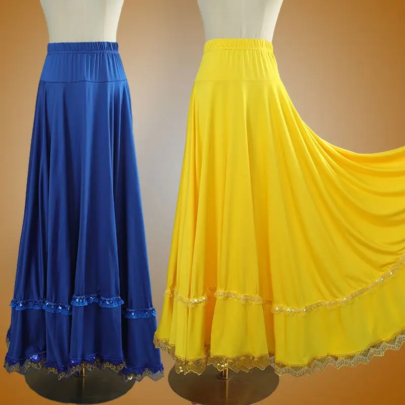 2024 NOVÉ Dámske čipky šifónové dlhé sukne Balet Dámska dámska sukňa Slid Color Long Dance Practice Dress P852