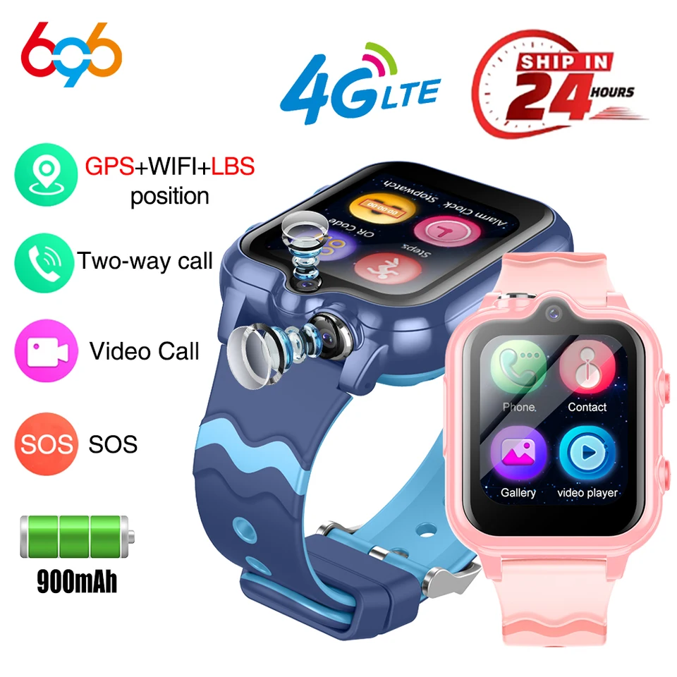 2024 Nové inteligentné hodinky 4G Kids GPS AGPS LBS SOS Hudba Prehrávanie duálne fotoaparáty Smartwatch Witerproof