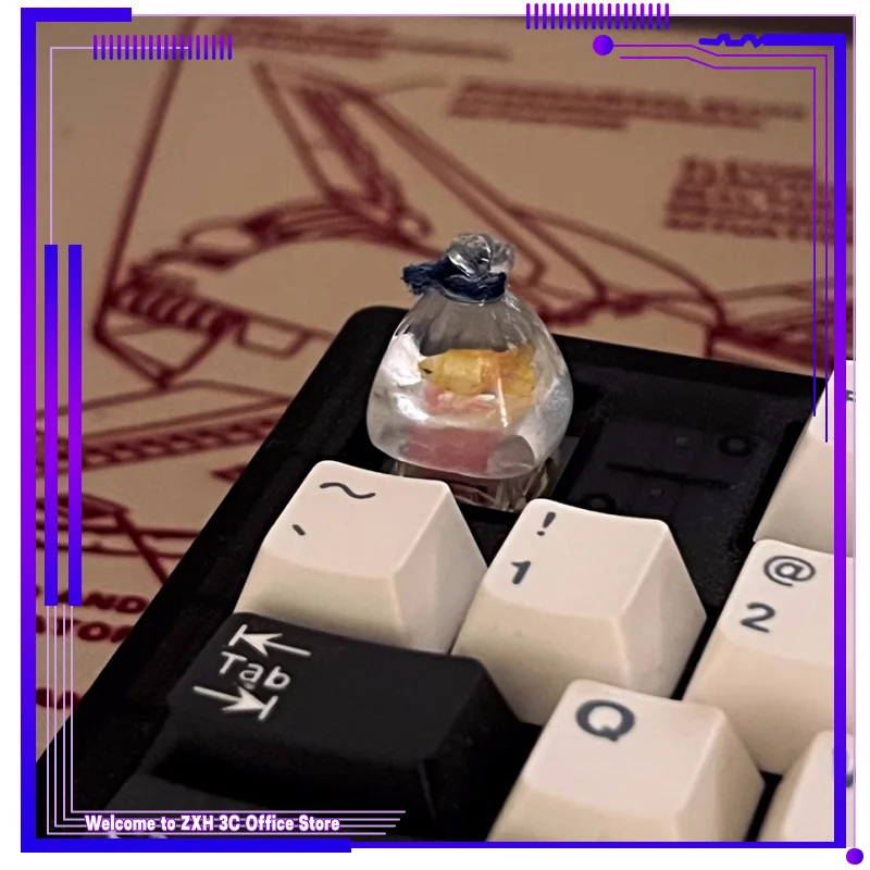 2024 Nové malé zlaté rybky Keycap Creative Modeling Trojrozmerné krásne Keycap Prispôsobené Wooting Mechanical Keyboard Cap