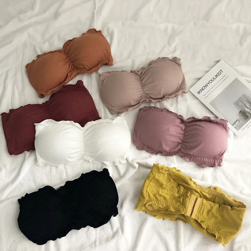 2024 Nové plynulé ženské rúrky Topy Tops bez ramienok Sexy podprsenka Plodina Top zadné uzáver Bandeau Top Underwear Female Female bez ramienok podprsenka Top