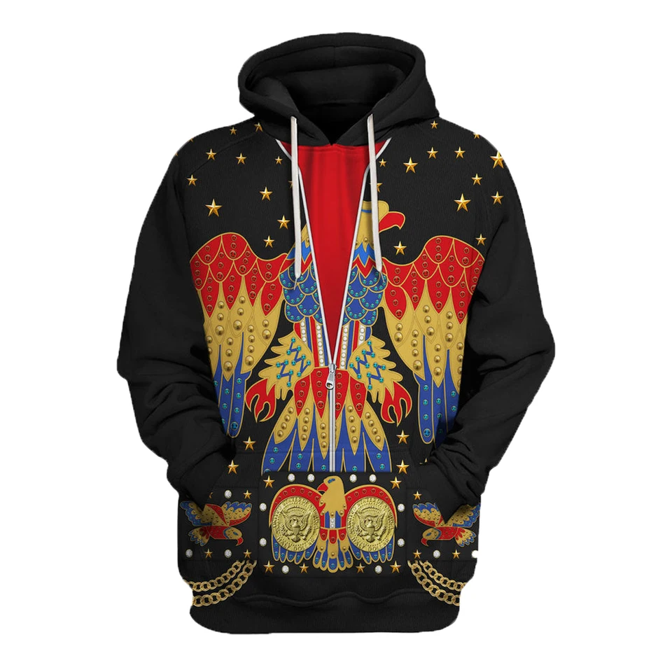 2024 NOVÉ PRÍRUČKY HOT HORKÝ PREDAJ Spring Fall Mikiny pánske mikiny Elvis Eagle Mikiny