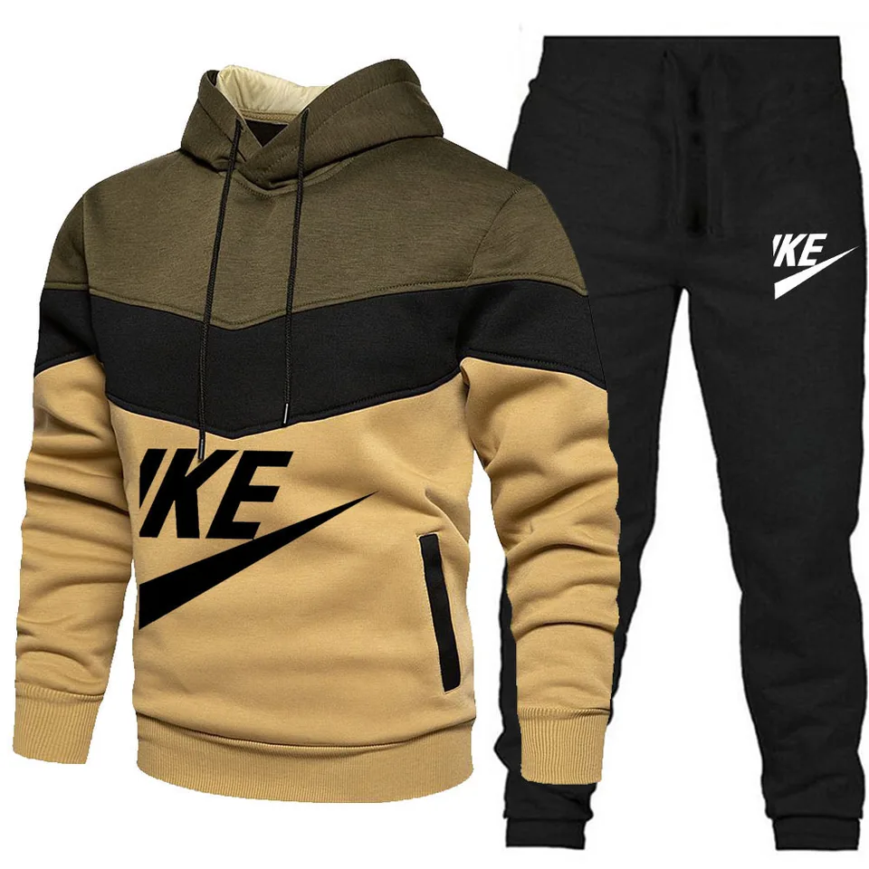 2024 NOVÉ Pánske jesenné zimné súpravy Zipper Hoodie+Panty Pets Casy Tracksuit Male Sportswear Brand Brand Clothing Powet Suit