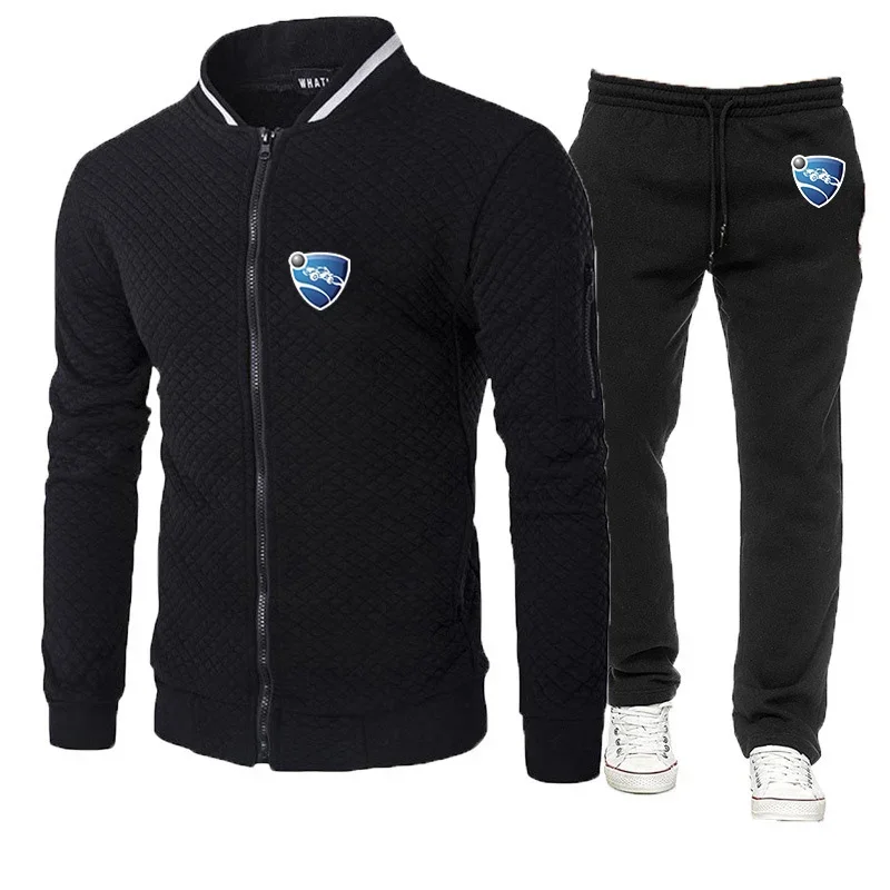 2024 NOVÉ ROCKETGE League Casual Tracksuit Strične módne zipsové mužské topánky a nohavice 2 kusové mužské športové oblečenie oblečenie