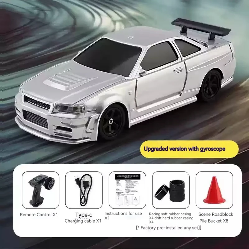 2024 Nové s gyroskopom Jiabaile1: 43 Mini pohon pohonu štvorkoliek Drift Drift Drift Conger Car Modernované verzia Profesionálne RC Racing Car