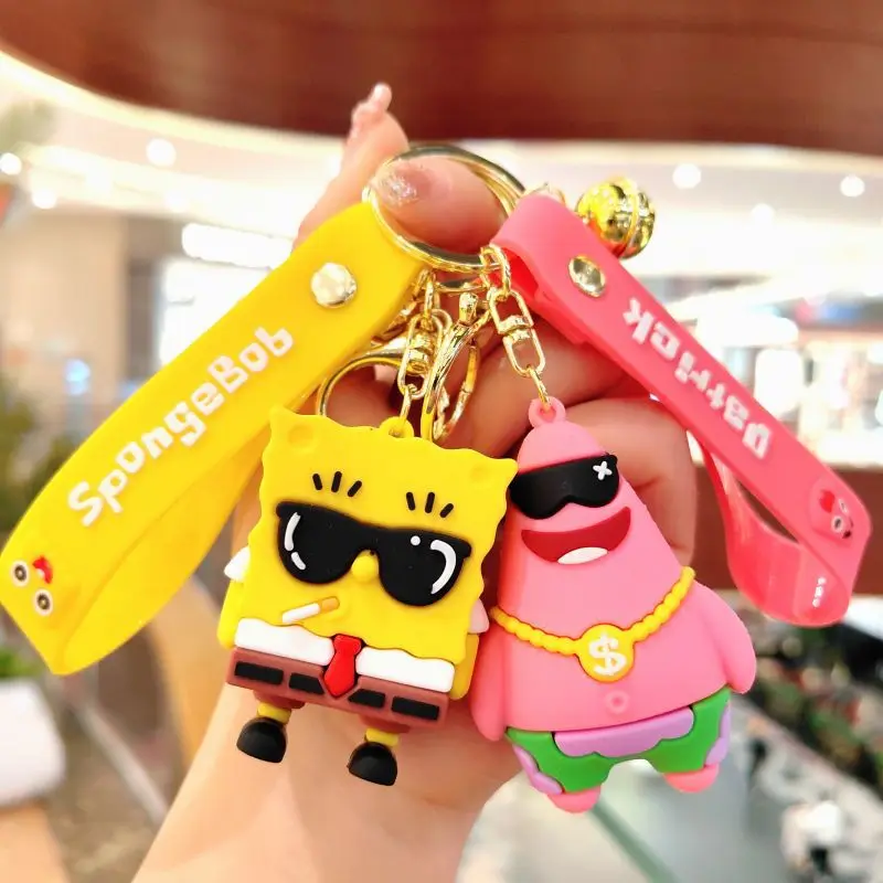 2024 NOVÉ SPONGEBOB Squarepants Cute Anime Keychain Patrick Star Car Key Ring Batoh Pendants Apresory Hračky pre dievčatá darčeky