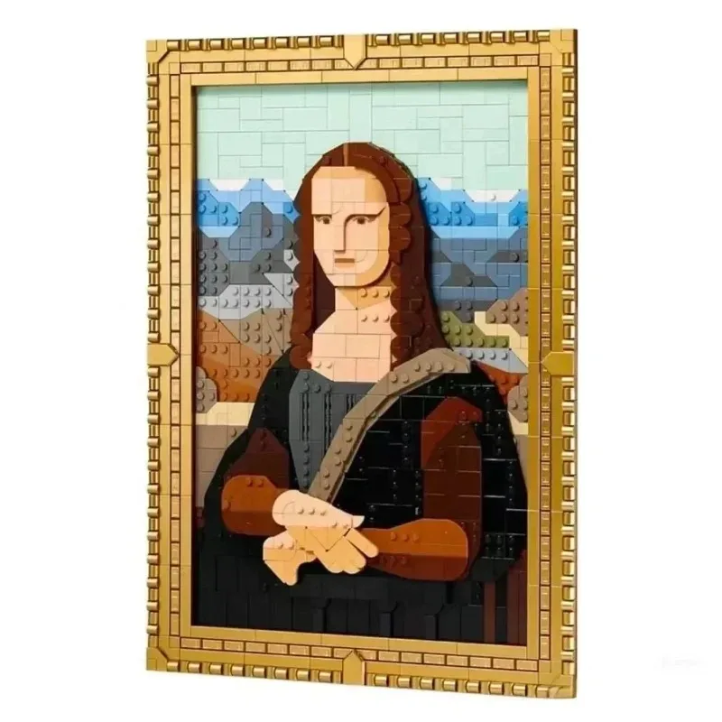 2024 Nové umenie Mona Lisa Stavebs Bloky svetovo preslávený maľba 3D Model Zhromaždenie tehál hračky vianočný darček domov Domáce dekorácie Darček pre dospelých