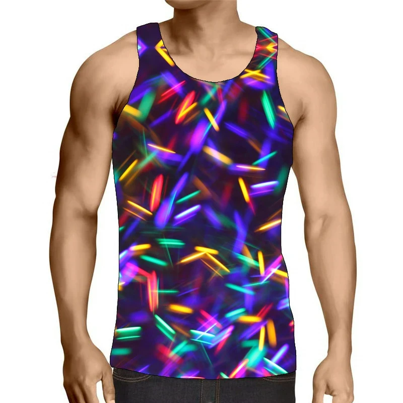 2024 Nové vtipné grafické grafické 3D tlačené detské bez rukávov Tops Tops letné módne príležitostné mužy Dámske prerozdelené odevy vesty