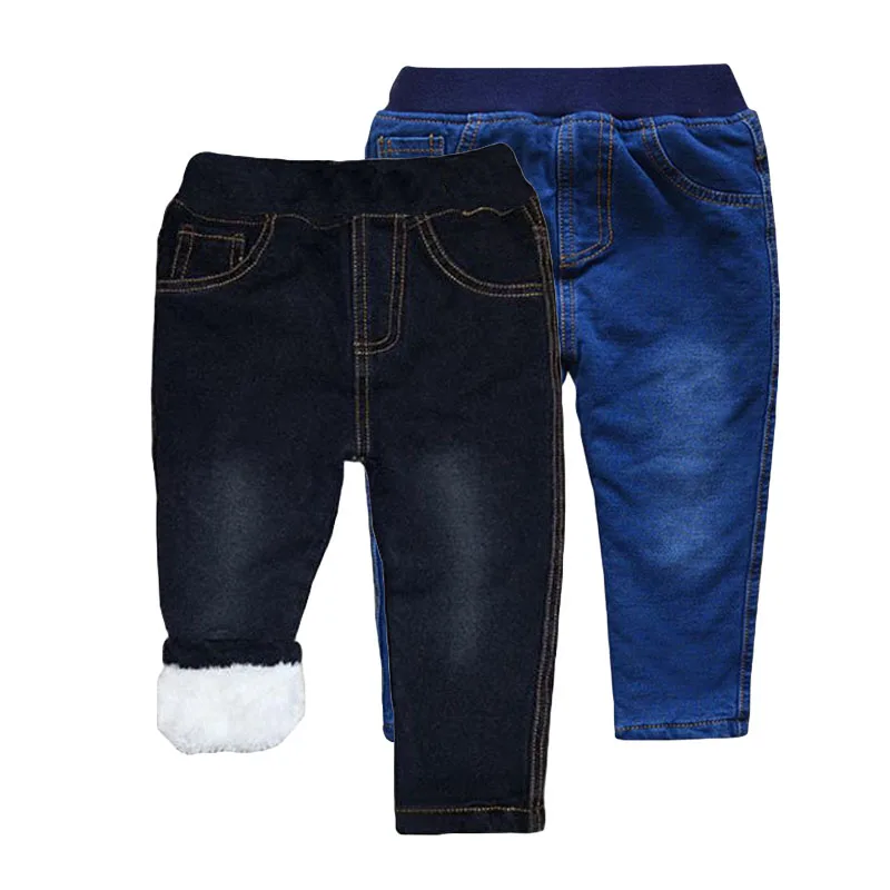 2024 Nové vysokokvalitné hrubé zimné teplé kašmíru Kids detské nohavice chlapci dievčatá Detské bavlnené nohavice pre deti Jeans1-6y